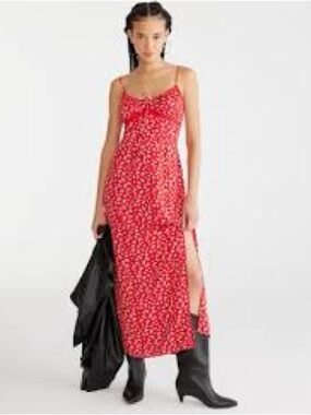 Aeropostale Red Floral Slip Dress